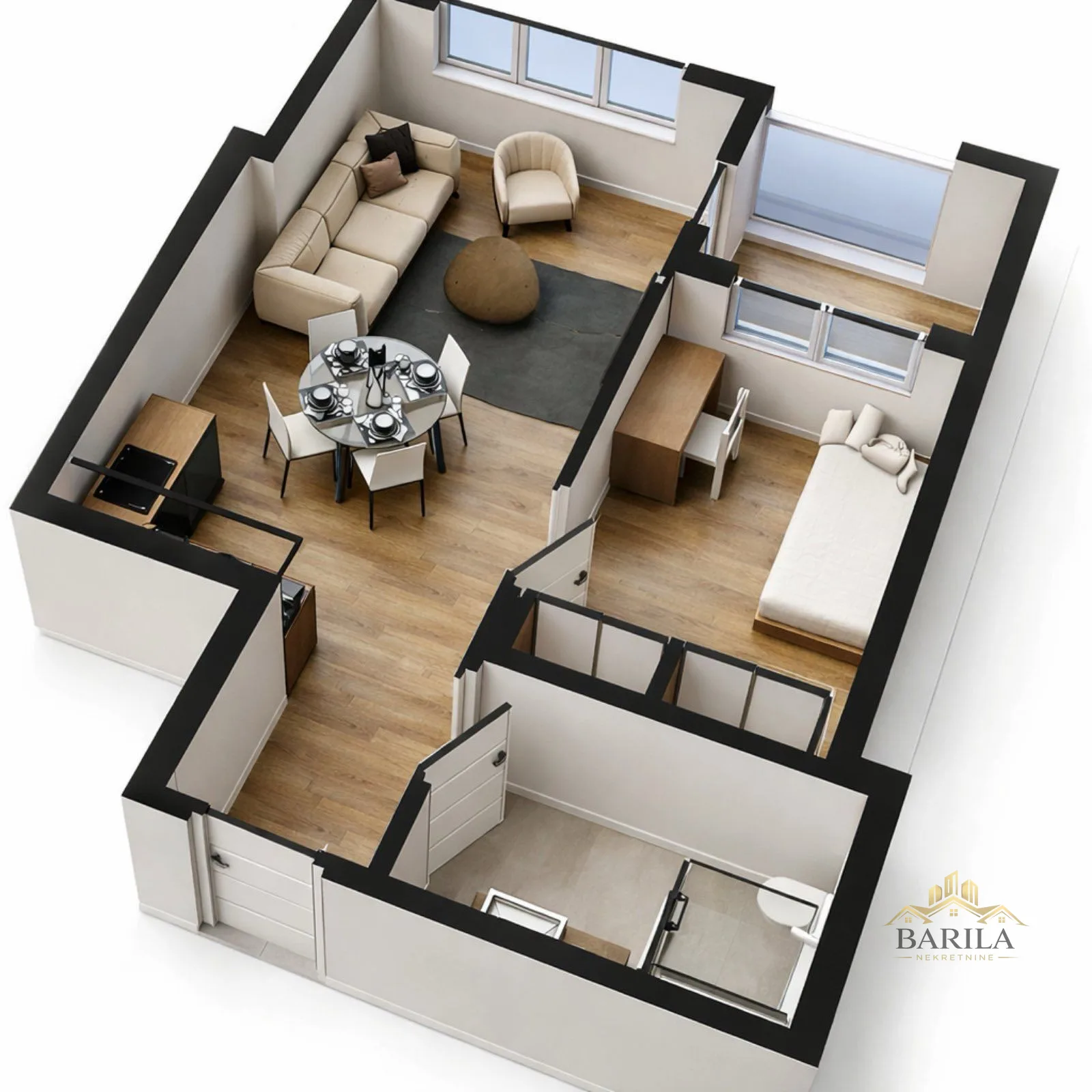NOVOGRADNJA BEZ PROVIZIJE - 45m² - TOP CENA — Prodaja, Donji grad, Pančevo